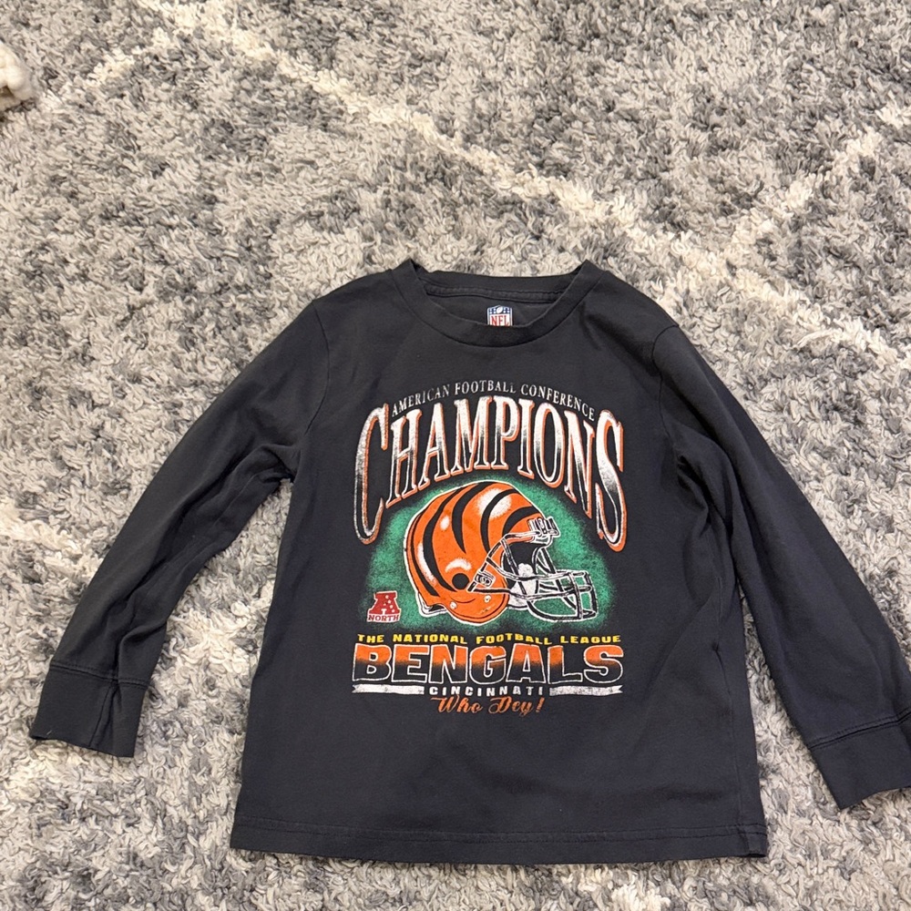 Abercrombie Kids Black Cincinnati bengles Champions Long Sleeve Tee